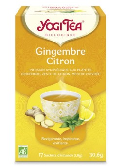 Infusion Gingembre Citron 17 infusettes Yogi Tea motivation et énergie Herboristerie de paris