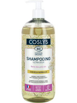 Shampooing cheveux normaux ultra doux reine des prés d'Auvergne 1 Litre Coslys Herboristerie de paris