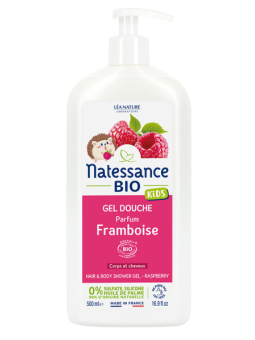 Gel douche corps et cheveux Kids Framboise 500ml Natessance
