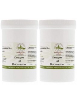 Huiles Bourrache Onagre lot de 2 X 220 capsules Herboristerie de Paris huile d'Onagre aide la santé de la peau