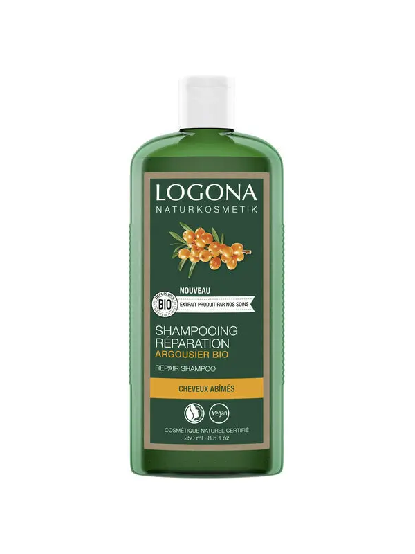 Shampoing réparateur Argousier Bio 250ml Logona cheveux abimés destructurés Herboristerie de paris