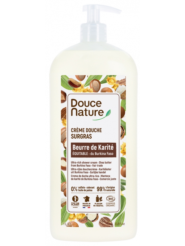 Gel douche surgras au beurre de Karité 1L Douce Nature peaux sèches Herboristerie de paris