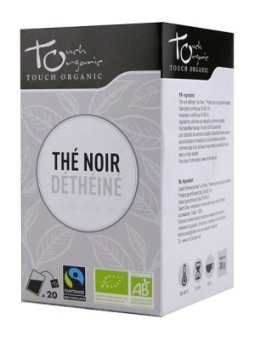 Thé noir Déthéine bio équitable 20 sachets Touch Organic Herboristerie de paris déthéiné de façon naturelle