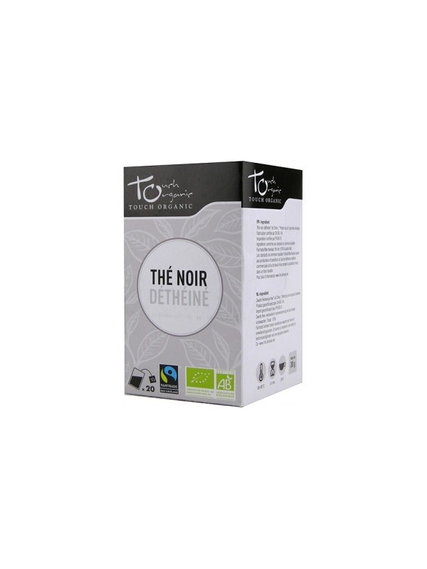 Thé noir Déthéine bio équitable 20 sachets Touch Organic Herboristerie de paris déthéiné de façon naturelle