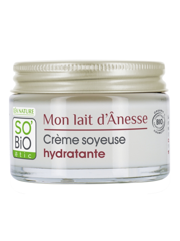 Crème soyeuse hydratante au lait d'anesse 50ml So'Bio étic