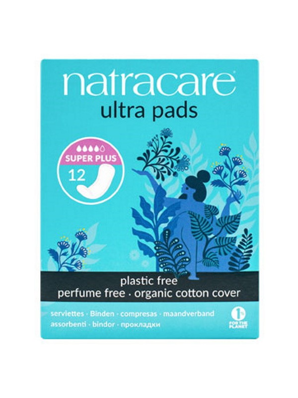 12 Serviettes ultra super plus sans ailettes Natracare