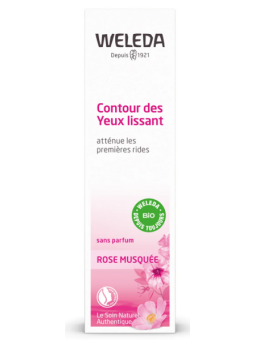 Contour des yeux lissant Rose Musquée 10ml Weleda anti age anti rides Herboristerie de paris