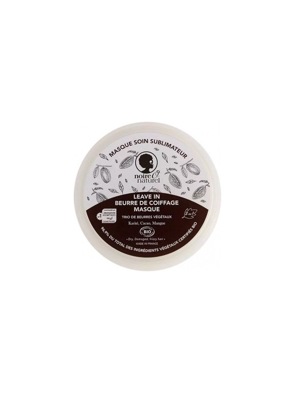 Masque soin sublimateur Cacao Mangue Karité cheveux frisés à crépus 200ml Noire O Naturel