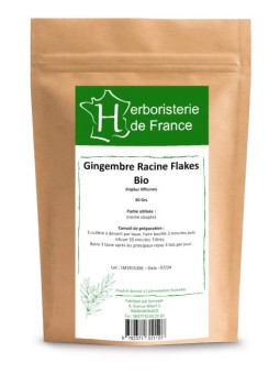 Tisane Gingembre racine BIO 30 gr Herboristerie de France zingiber officinale Herboristerie de paris