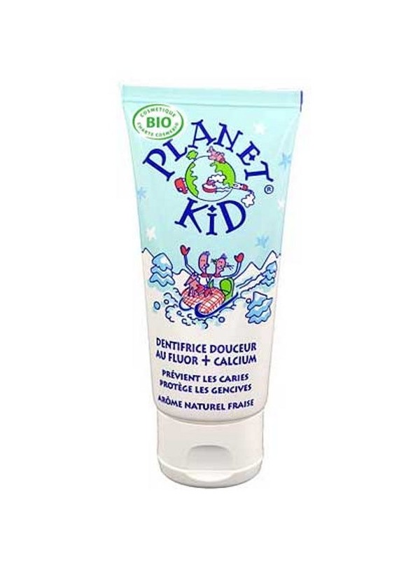Dentifrice Douceur Fluor et Calcium 50ml Planet Kid arôme fraise à partir de 3 ans Herboristerie de paris