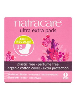 12 Serviettes normales ultra extra à ailettes Natracare