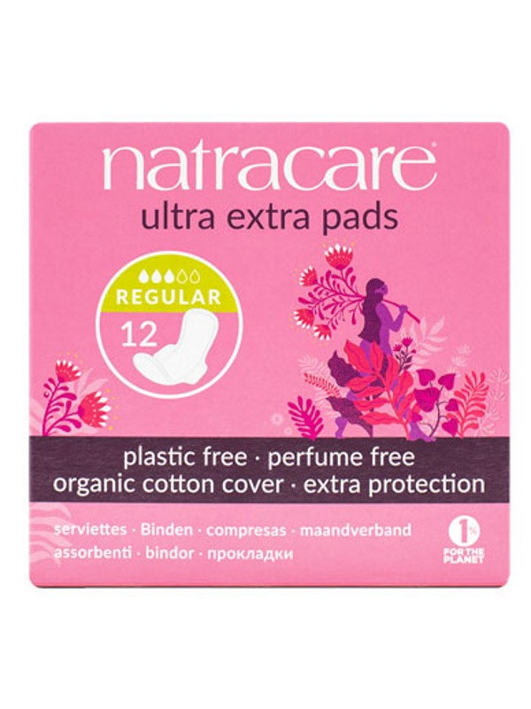 12 Serviettes normales ultra extra à ailettes Natracare