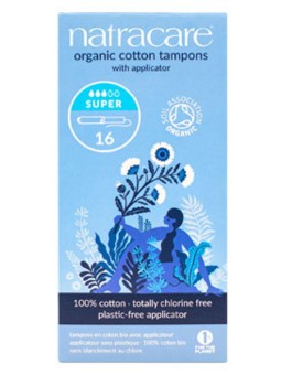 16 Tampons super avec applicateur en coton bio Natracare