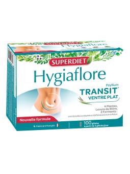Hygiaflore Transit Ventre plat 100 gélules Superdiet psyllium indien facilite le transit intestinal Herboristerie paris