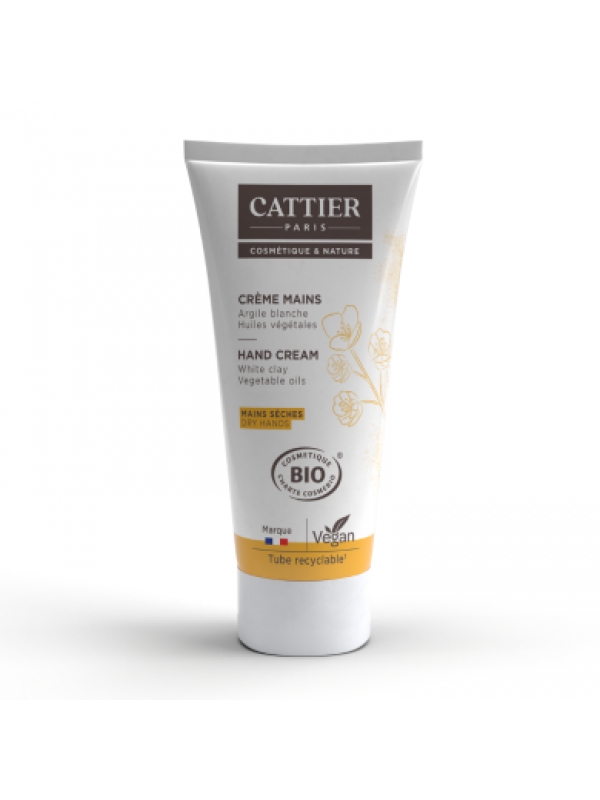 Crème Mains Sèches Argile blanche 75ml Cattier