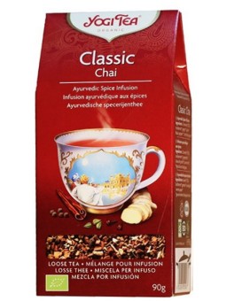 Infusion Classic Chai sans théine vrac 90g Yogi Tea réchauffe et revitalise Herboristerie de paris