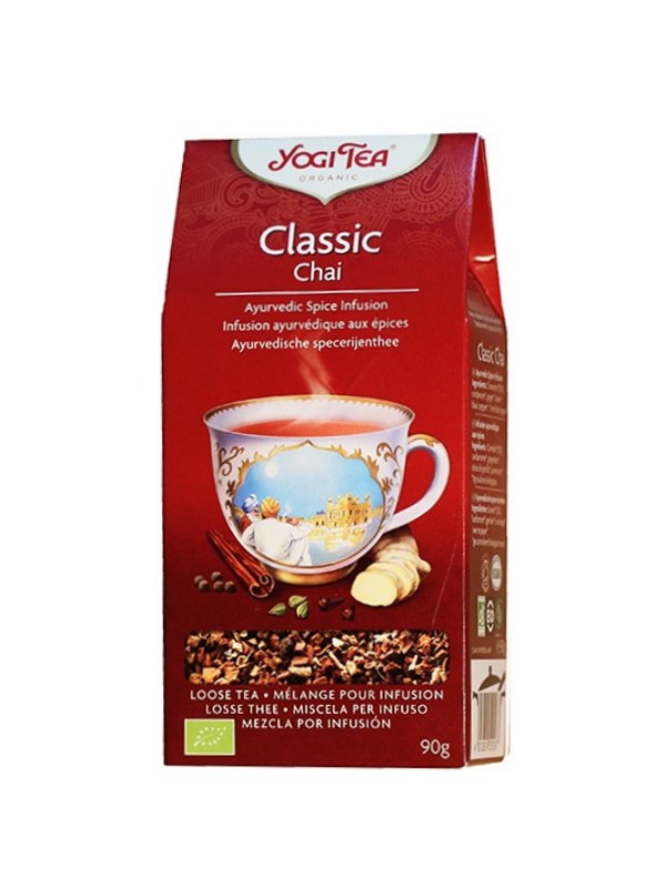 Infusion Classic Chai sans théine vrac 90g Yogi Tea réchauffe et revitalise Herboristerie de paris