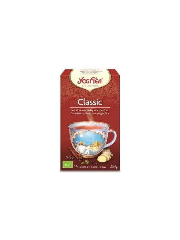 Infusion ayurvédique épicée classic Yogi tea 17 sachets Yogi Tea chai classic énergie et tonus Herboristerie de paris
