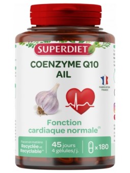Coenzyme Q10 Ail 180 gélules Super Diet l'ail aide la santé cardiaque Herboristerie de paris
