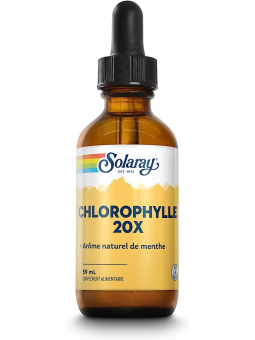 Chlorophylle Liquide 20X 59ml Solaray contrecarre la fatigue Herboristerie de paris