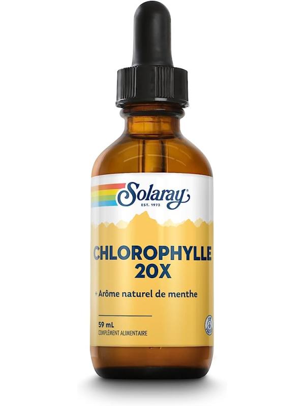 Chlorophylle Liquide 20X 59ml Solaray contrecarre la fatigue Herboristerie de paris