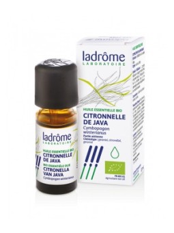 Huile essentielle de Citronnelle de Java Bio 10ml Ladrome senteurs de parfumerie et alimentaire