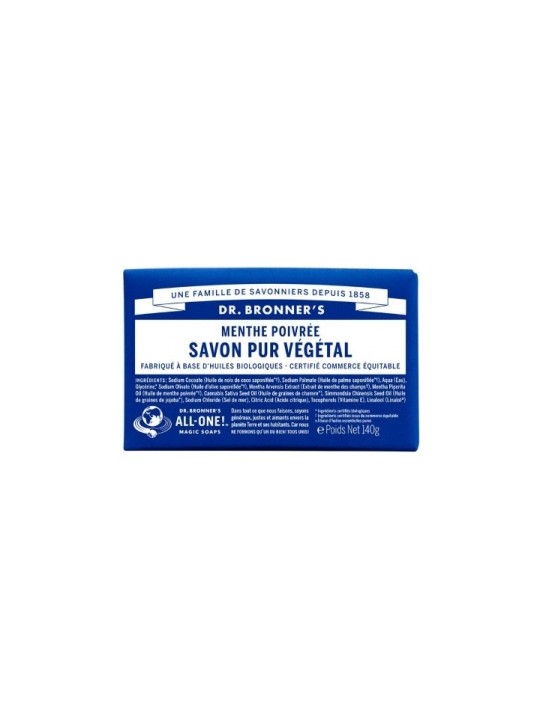 Savon solide à la Menthe Poivrée Dr Bronners