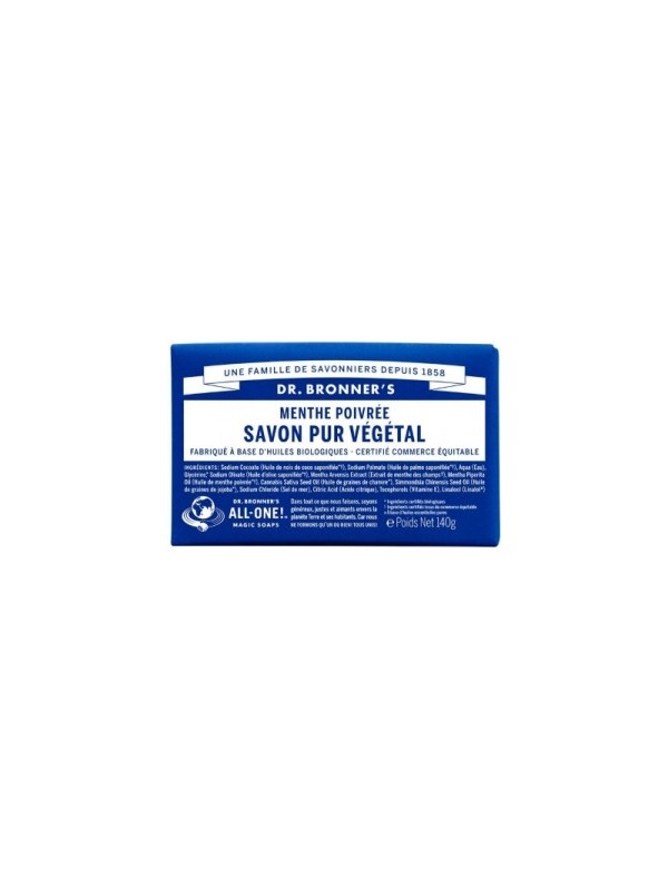Savon solide à la Menthe Poivrée Dr Bronners
