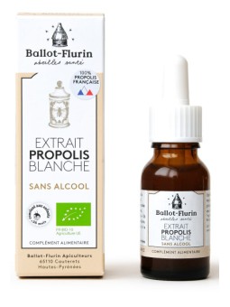 Extrait de Propolis blanche Sans Alcool 15ml Ballot Flurin herboristerie de paris action par voie orale