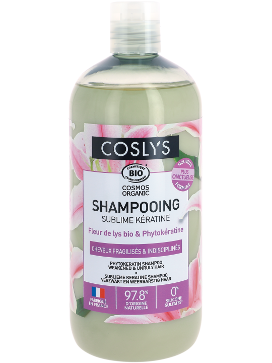 Shampooing Kératine cheveux fragiles et indisciplinés 500ml Coslys