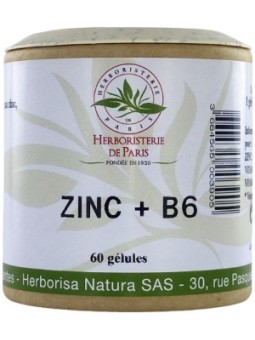 Zinc + Vitamine B6 60 gélules Herboristerie De Paris défenses immunitaires