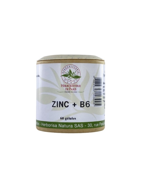 Zinc + Vitamine B6 60 gélules Herboristerie De Paris défenses immunitaires