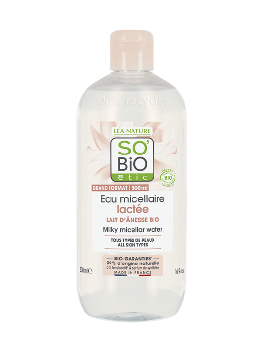 Eau Micellaire lactée Mon lait d'Ânesse 500ml So'Bio étic