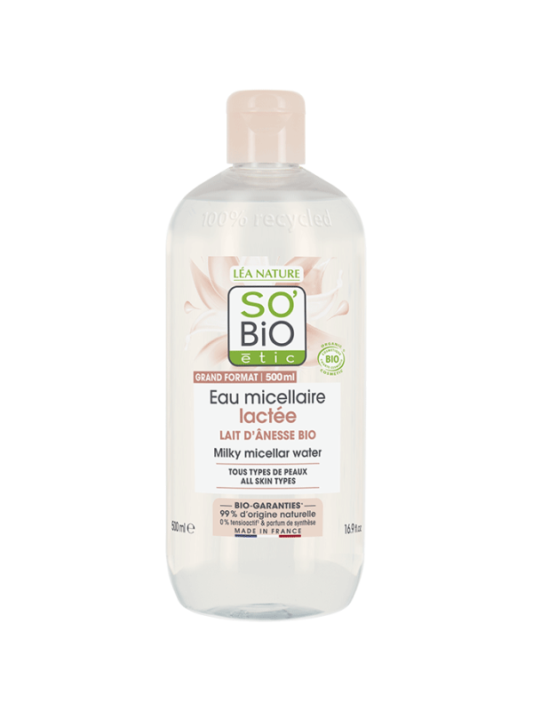 Eau Micellaire lactée Mon lait d'Ânesse 500ml So'Bio étic