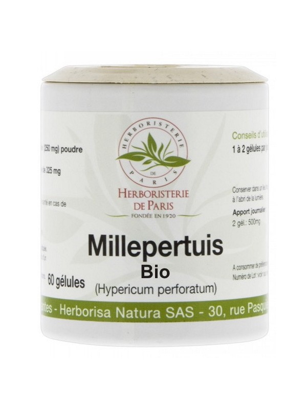Millepertuis Bio 60 gélules Herboristerie de Paris aide à apporter détente et équilibre émotionnel