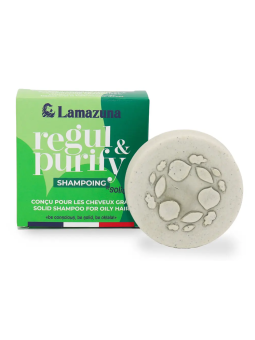 Shampoing solide Cheveux gras à l'argile verte et spiruline 70ml Lamazuna
