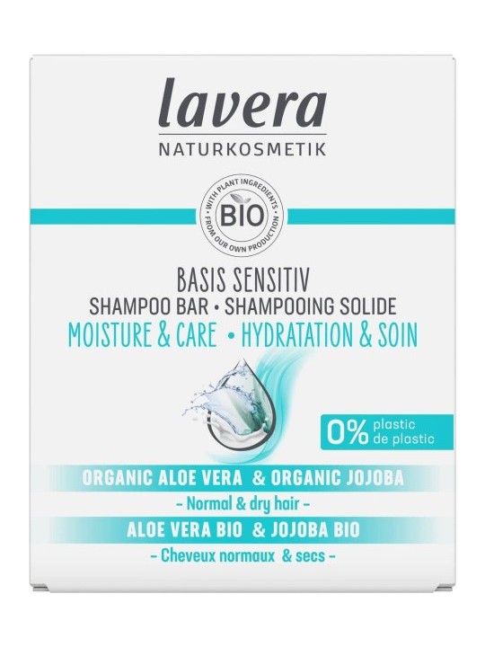 Shampoing solide Basis Sensitiv Hydratant 50gr Lavera quinoa aloe vera beurres Herboristerie de paris