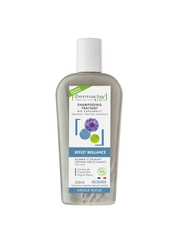 Shampoing reflet et brillance Cheveux Blancs et Gris 250ml Dermaclay  Herboristerie de Paris