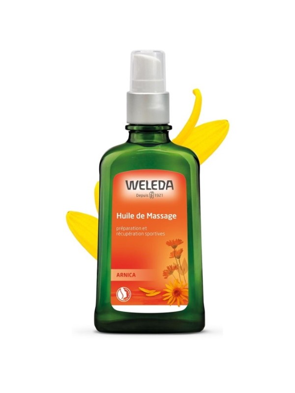 Huile de massage à l'arnica 100ml avec pompe spray Weleda Herboristerie de Paris