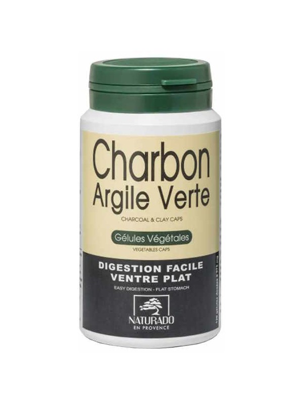 Charbon Argile verte Digestion facile Ventre plat 120 gélules naturelles Naturado Herboristerie de Paris