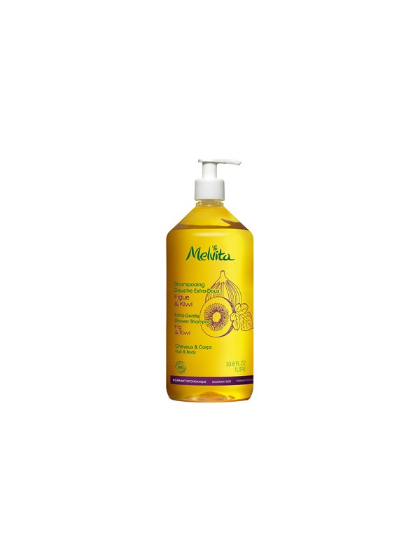 Shampoing douche Extra doux Figue et Kiwi 1L Melvita Herboristerie de Paris