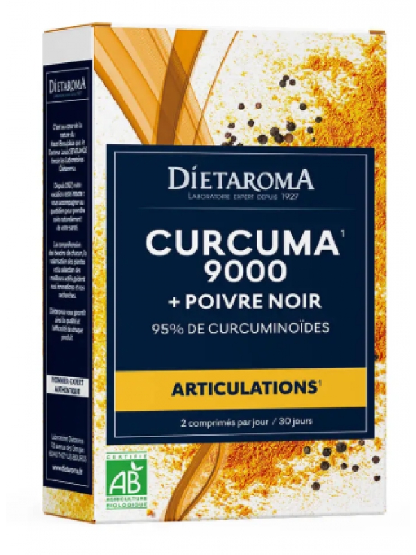 Curcuma 6000 et Poivre Noir Articulations 60 comprimés Dietaroma Herboristerie de Paris