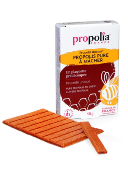 Propolis pure à mâcher Plaquette prédécoupée de 10gr sous cellophane Propolia Herboristerie de Paris