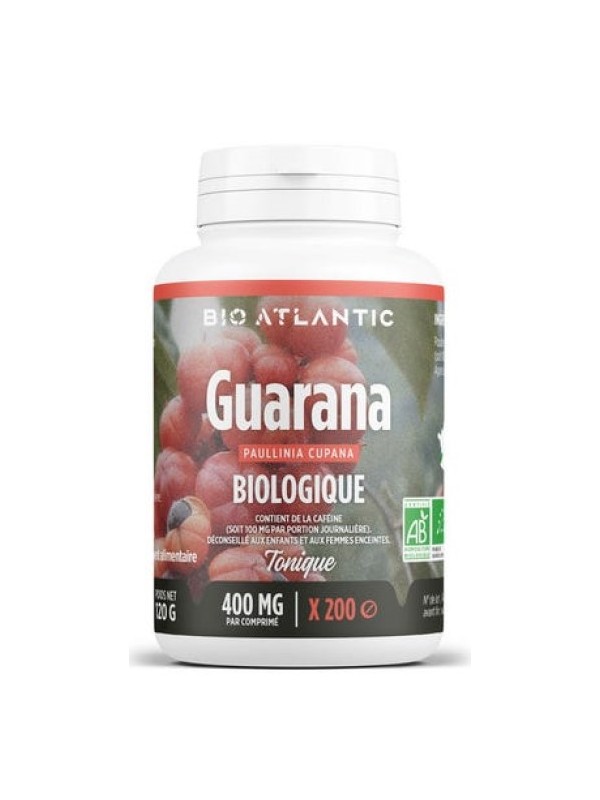 Guarana bio 400mg 200 comprimés GPH Diffusion Herboristerie de Paris métabolisme énergétique