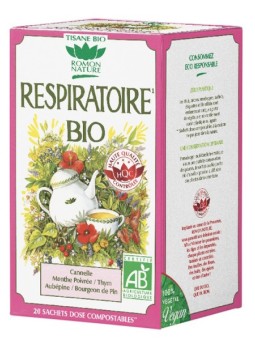 Tisane Respiratoire bio 20 sachets 32g Romon Nature Herboristerie de Paris