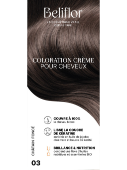 Coloration Crème pour Cheveux 03 Châtain Foncé Beliflor Herboristerie de Paris