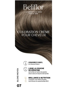 Coloration Crème pour Cheveux 07 Blond Moyen Beliflor Herboristerie de Paris