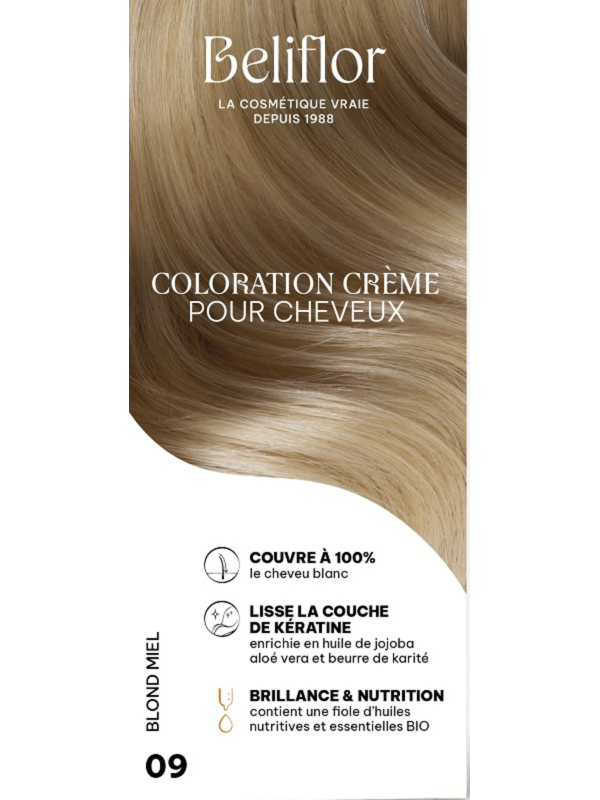 Coloration Crème pour Cheveux 09 Blond Miel Beliflor Herboristerie de Paris