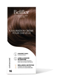 Coloration Crème pour Cheveux 16 Châtain Doré Beliflor Herboristerie de Paris