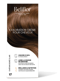 Coloration Crème pour Cheveux 17 Châtain Doré Clair Beliflor Herboristerie de Paris